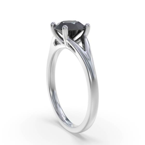 Black Diamond Solitaire Ring