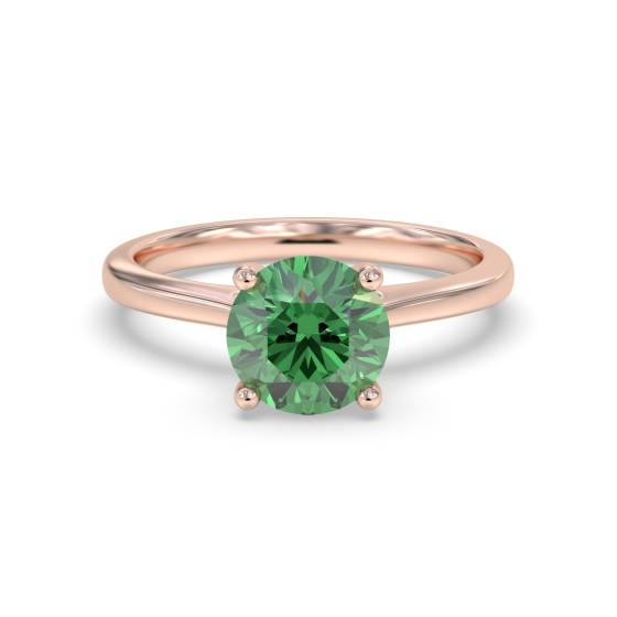 Classic Round Emerald Solitaire Ring