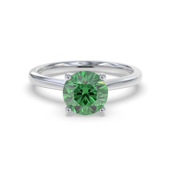 Classic Round Emerald Solitaire Ring