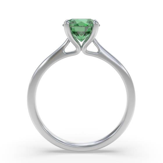 Classic Round Emerald Solitaire Ring