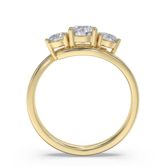 Modern Crossover Round Diamond Trilogy Ring