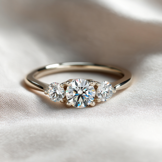 Crossover Round Diamond Trilogy Ring