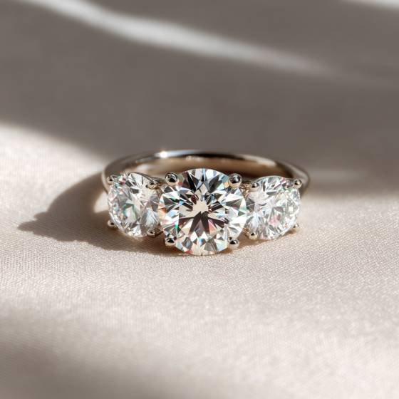 Crossover Round Diamond Trilogy Ring