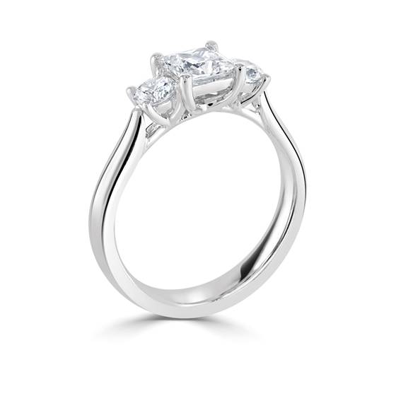 Princess & Round Diamond Trilogy Ring