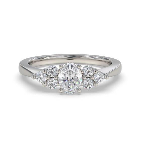 GIA Certified 1.10ct SI1/E Oval Diamond Designer Engagement Ring
