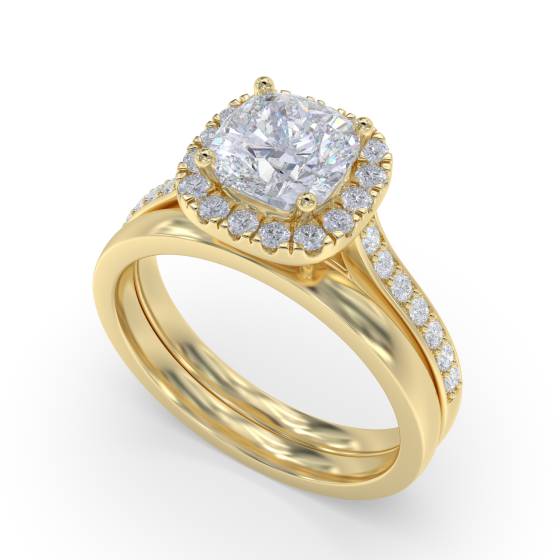 Cushion Diamond Halo Engagement Ring