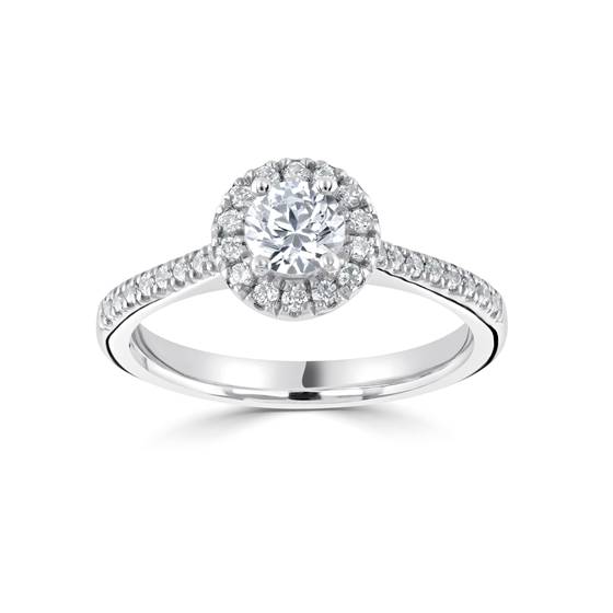 1.20ct SI1/F Round Natural Diamond Halo Ring