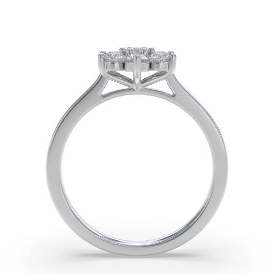 1.00ct VS/F-G Round Natural Diamond Cluster Ring