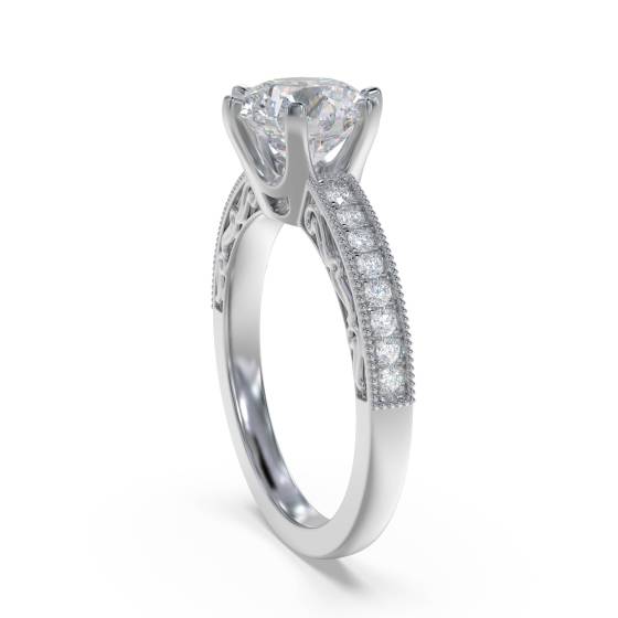 Round Diamond Vintage Engagement Ring