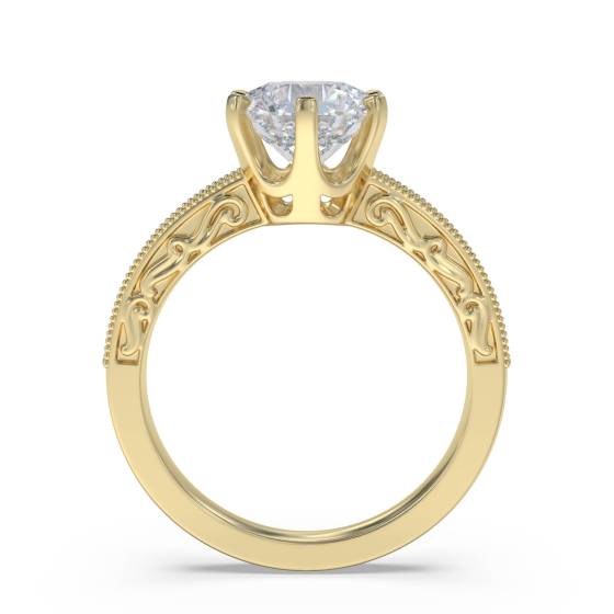Round Diamond Vintage Engagement Ring