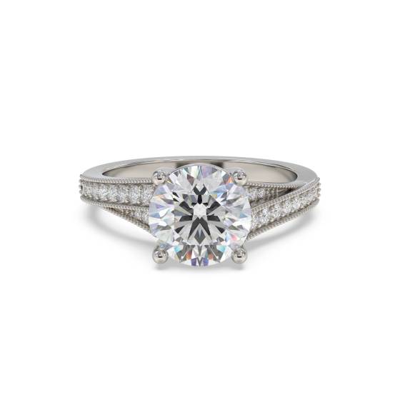 Round Diamond Designer Vintage Ring