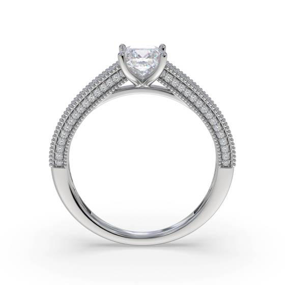 Princess and Round Vintage Diamond Ring