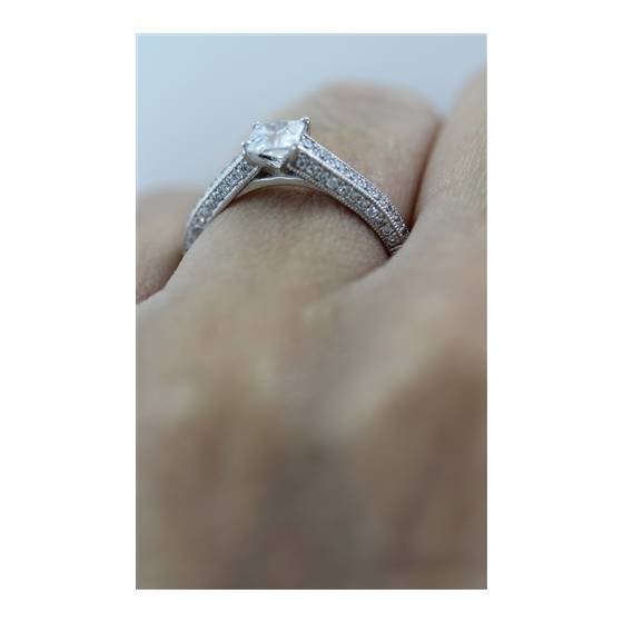 Princess and Round Vintage Diamond Ring