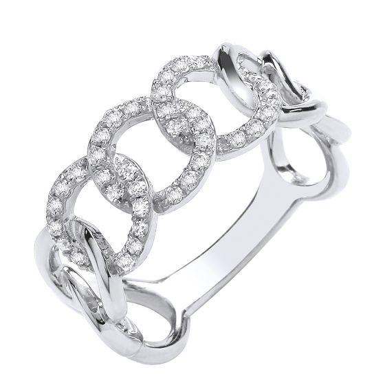 9k White Gold 0.25ct Curb ring