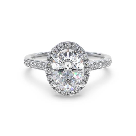 0.82ct SI1/D Oval Cut Natural Diamond Halo Ring