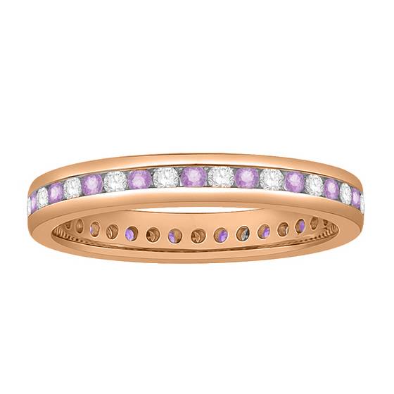 3mm Pink Sapphire And Diamond Eternity Ring