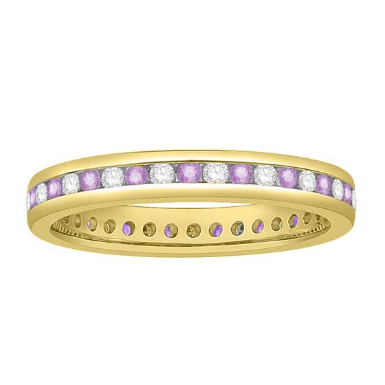 3mm Pink Sapphire And Diamond Eternity Ring