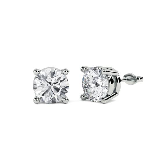 1.02ct SI/F-G Round cut Natural Diamond Stud Earrings