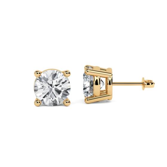 1.01ct SI/F-G Round cut Natural Diamond Stud Earrings