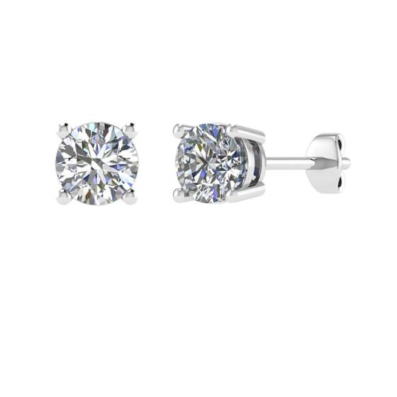 1.01ct SI/F-G Round cut Natural Diamond Stud Earrings