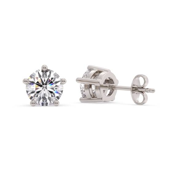 Comtemporary Round Diamond Designer Earrings