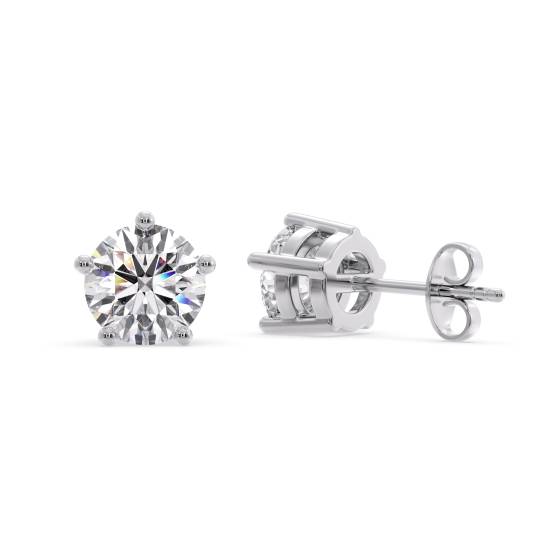 Comtemporary Round Diamond Designer Earrings