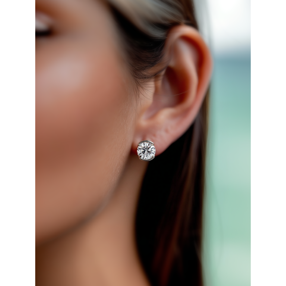 Modern Round Diamond Designer Earrings