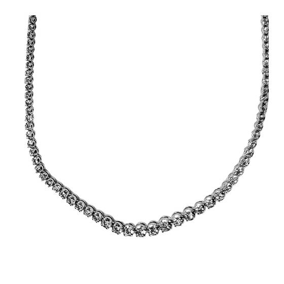 3.19ct VS/H-I Round Natural Diamond Single Row Tennis Necklace