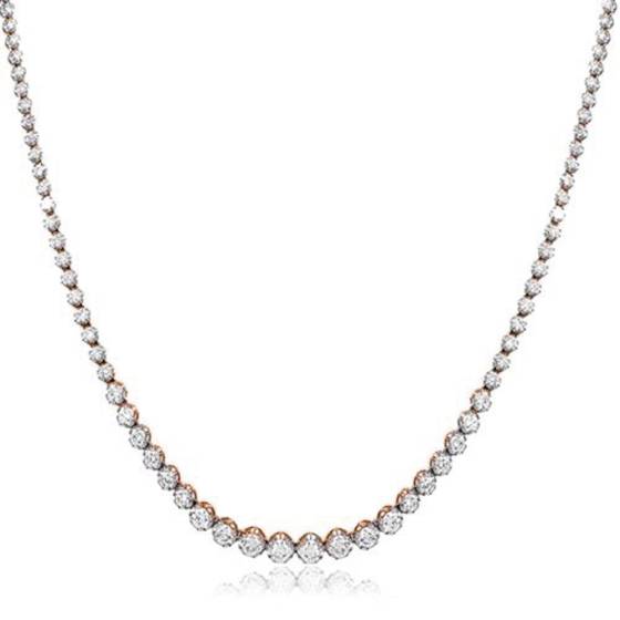 25.00ct Round Diamond Tennis Necklace