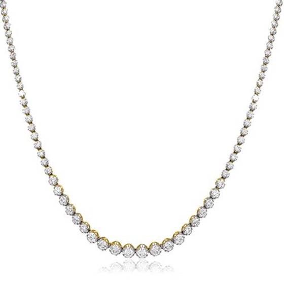 25.00ct Round Diamond Tennis Necklace