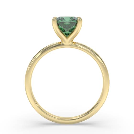 Fancy Emerald Green Cushion Diamond Solitaire Ring