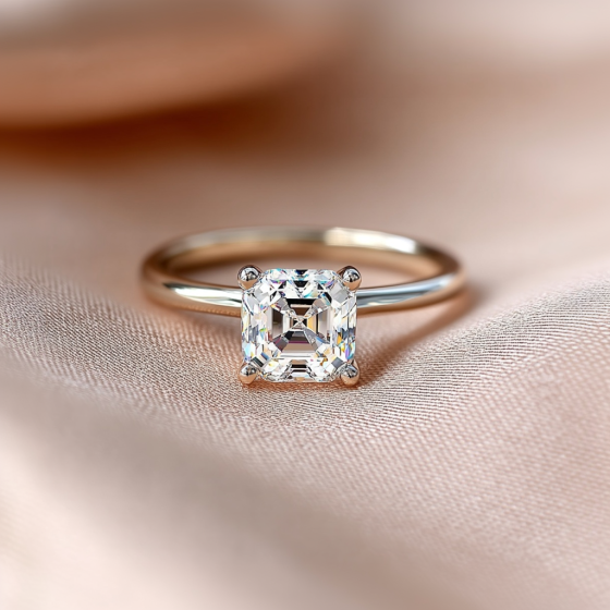 Asscher Diamond Engagement Ring