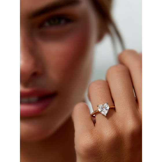 Heart Diamond Engagement Ring