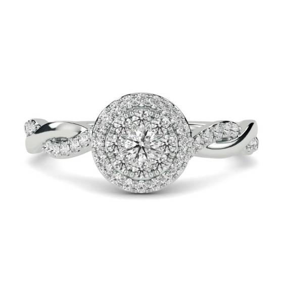 0.33ct VS/F-G Round Cut Natural Diamond Cluster Ring