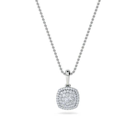 0.34ct VS/F-G Round Cut Natural Diamond Cluster Pendant