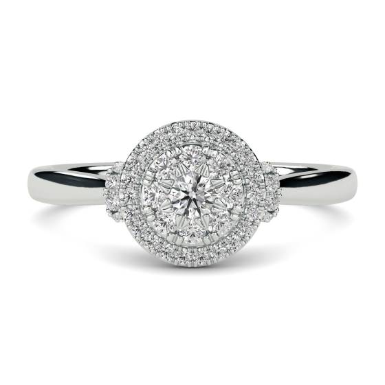 0.25ct VS/F-G Round Natural Diamond Cluster Ring