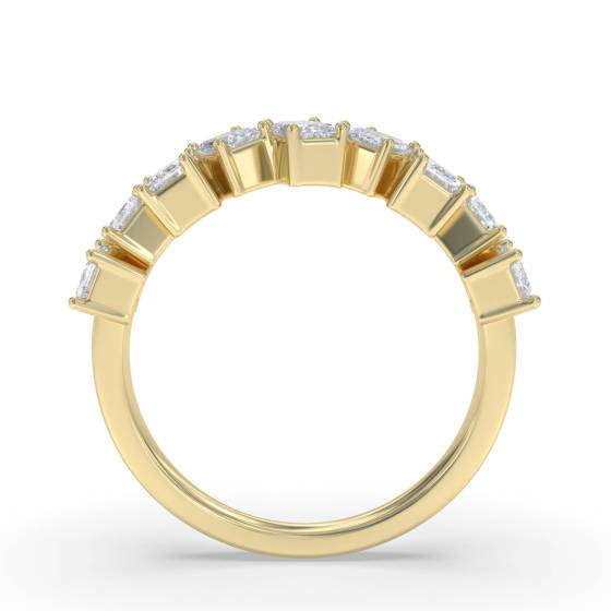 0.75ct Emerald Asymetric Diamond Eternity Ring