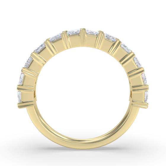 2.20ct Emerald Diamond Arrow Claw Eternity Ring