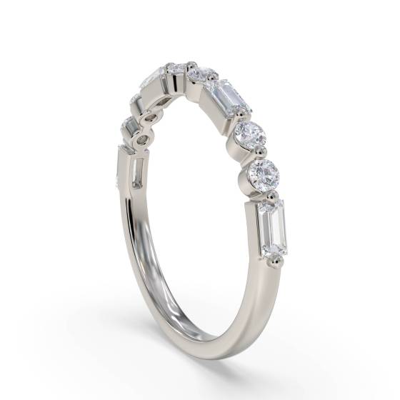 0.25ct Baguette and Round Diamond Alternating Eternity Ring