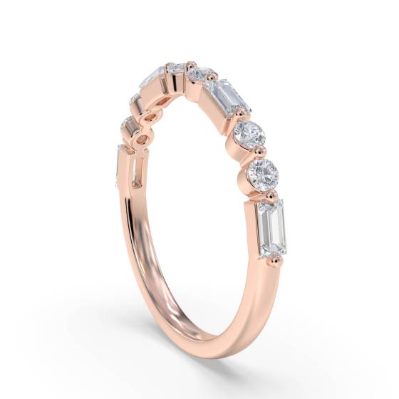 0.25ct Baguette and Round Diamond Alternating Eternity Ring