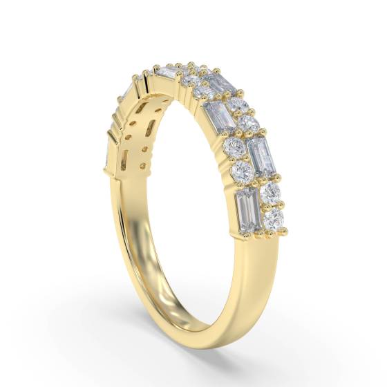 0.40ct Round and Baguette Diamond Cluster Et 2 Row All Horizontal