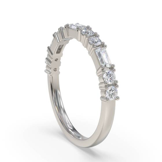 0.35ct Baguette and Round Diamond Alternating Eternity Ring