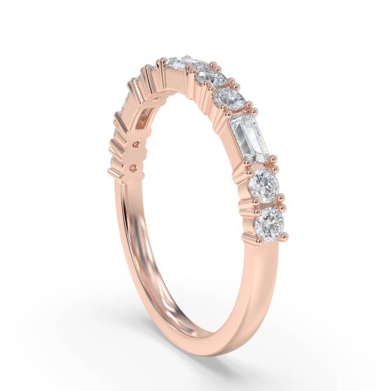 0.35ct Baguette and Round Diamond Alternating Eternity Ring