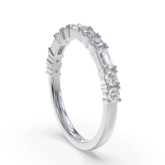 0.35ct Baguette and Round Diamond Alternating Eternity Ring