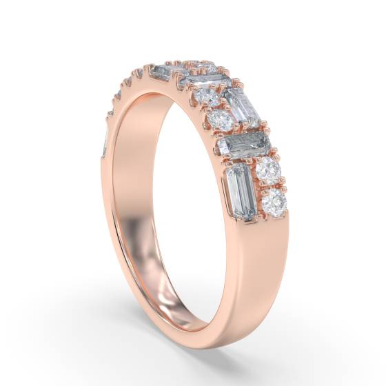 0.45ct Round and Baguette Diamond Cluster Et 2 Row