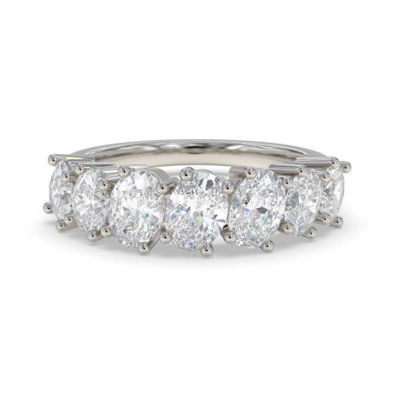 1.10Ct Oval Diamond Diagonal Set Eternity Ring