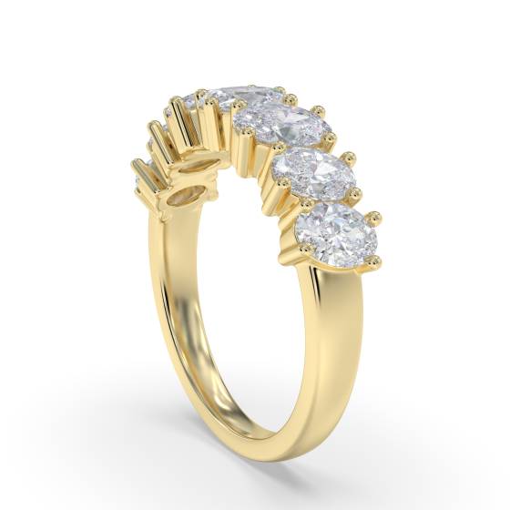 1.10Ct Oval Diamond Diagonal Set Eternity Ring