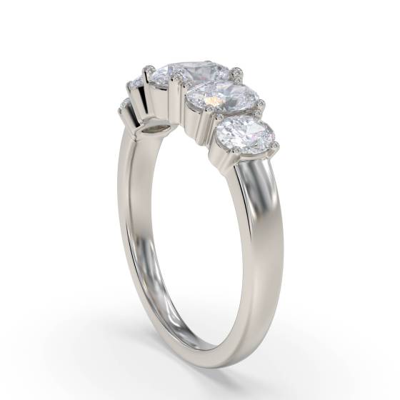 1.10ct 5 Stone Oval Diamond Graduated Eternity Ring
