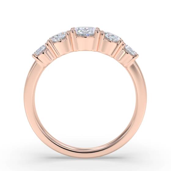 1.10ct 5 Stone Oval Diamond Graduated Eternity Ring