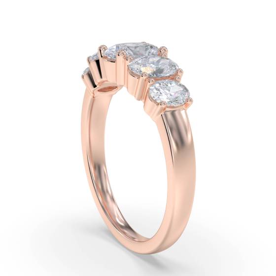 1.10ct 5 Stone Oval Diamond Graduated Eternity Ring